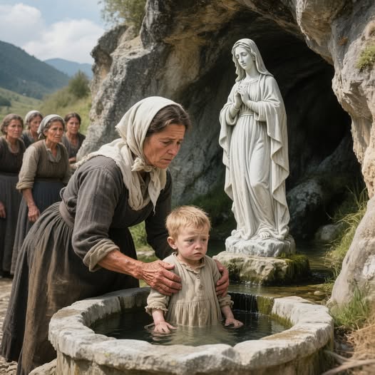 1858 júliusában egy asszony Lourdes-ban elvitte kétéves kisfiát ahhoz a forráshoz, amelyet Bernadette négy hónappal korábban tárt fel, és teljesen alámerítette a dermesztően hideg vízbe.