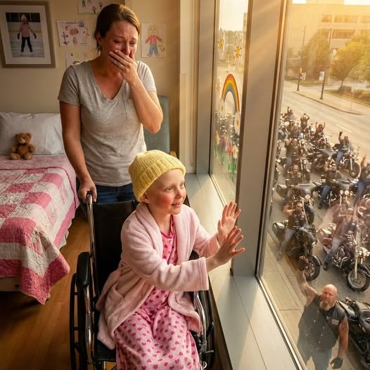 Egy 7 éves, kopasz kislány vajsárga kötött sapkában mindkét apró, sápadt tenyerét az akroni (Ohio) Akron Gyermekkórház negyedik emeleti ablakának üvegéhez simította egy tiszta, szeptemberi vasárnap délután, pontban 14:47-kor. Kicsiny homlokát a hűvös üvegnek döntötte, és integetett – lassan, óvatosan; egy olyan apró, egyszeri intéssel, amilyennel egy gyermek integet, ha már kilencvenegy napja nem volt kinek integetnie – egy harminc Harley-ból álló motoros csapatnak, amely négy emelettel lejjebb, a West Market utcán gurult észak felé.