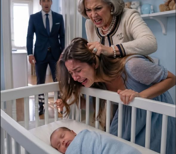 Hajnali kettőkor, az irodában ragadva, megnyitottam a rejtett babamonitort, amelyet azért szereltem fel, hogy megtudjam, miért sír folyton az újszülött fiunk — és megfagyott bennem a vér. A képernyőn anyám berontott a babaszobába, odasziszegte: „A fiam pénzén élsz, és még panaszkodni mersz?”, majd megragadta kimerült feleségem haját a kiságy mellett. A feleségem nem sikított. Csak megdermedt. Amikor visszanéztem a mentett felvételeket, hetek óta tartó bántalmazást találtam. Anyám azt hitte, soha nem fogom megtudni — egészen addig, amíg beültem az autóba, és eldöntöttem, hogy az ő élete az én tetőm alatt véget ért.