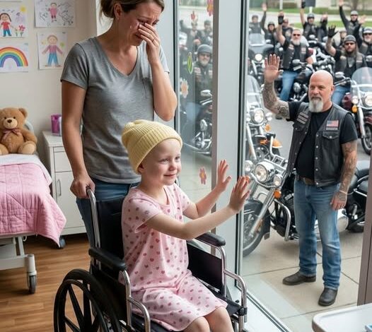 Egy nagyon beteg kislány azt hitte, a motorosok elfelejtik őt az első kis integetés után – De ami ezután minden vasárnap történt a kórház ablaka alatt, az könnyekig hatotta az ápolókat